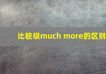 比较级much more的区别